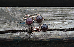 Sady šperkov - Strieborná sada pozlátená ružovým zlatom Granát - 10828819_