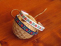 Ozdoby do vlasov - Folklórna čelenka biela a modrá 1,8cm - 10828081_