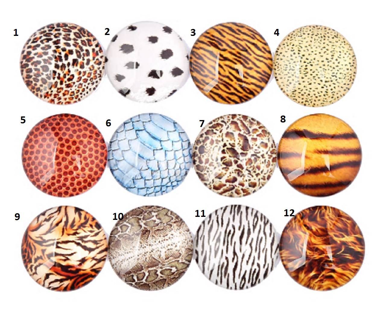 KA126 Kabošon zvierací motív 12 mm