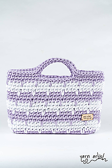 Kabelky - Háčkovaná taška VANDA, lavender-white - 10832729_