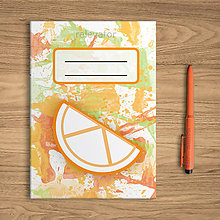 Papiernictvo - Šťavnaté ovocie - zápisník (pomaranč) - 10831892_