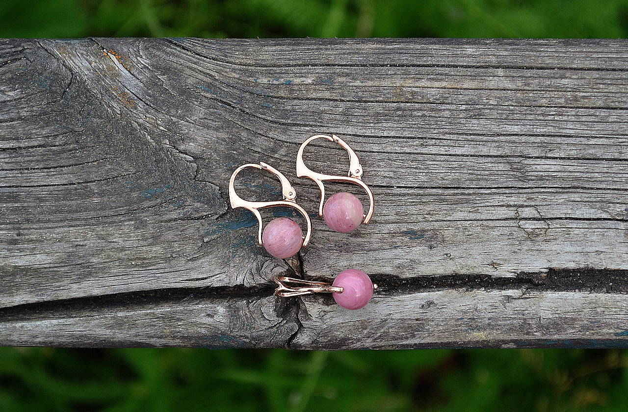 Sada v pozlátenom striebre Rodonit