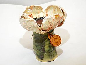 Svietidlá - Makový svietnik (kvet priemer 12 cm, výška 13 cm - Ružová) - 10833925_