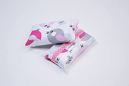  - Prenosný obal / zásobník na papierové vreckovky ružovo-sivé vtáčiky - 10835548_