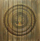 Mandala STROM ŽIVOTA (drevo-gold) 60 x 60