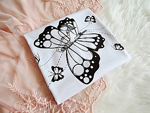 Topy, tričká, tielka - Tričko - na krídlach motýlích, biele II. L - 10836185_