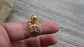 Filigránový prsteň s perlou (farba kovu zlatá, zlato kávová perla, č. 2742)