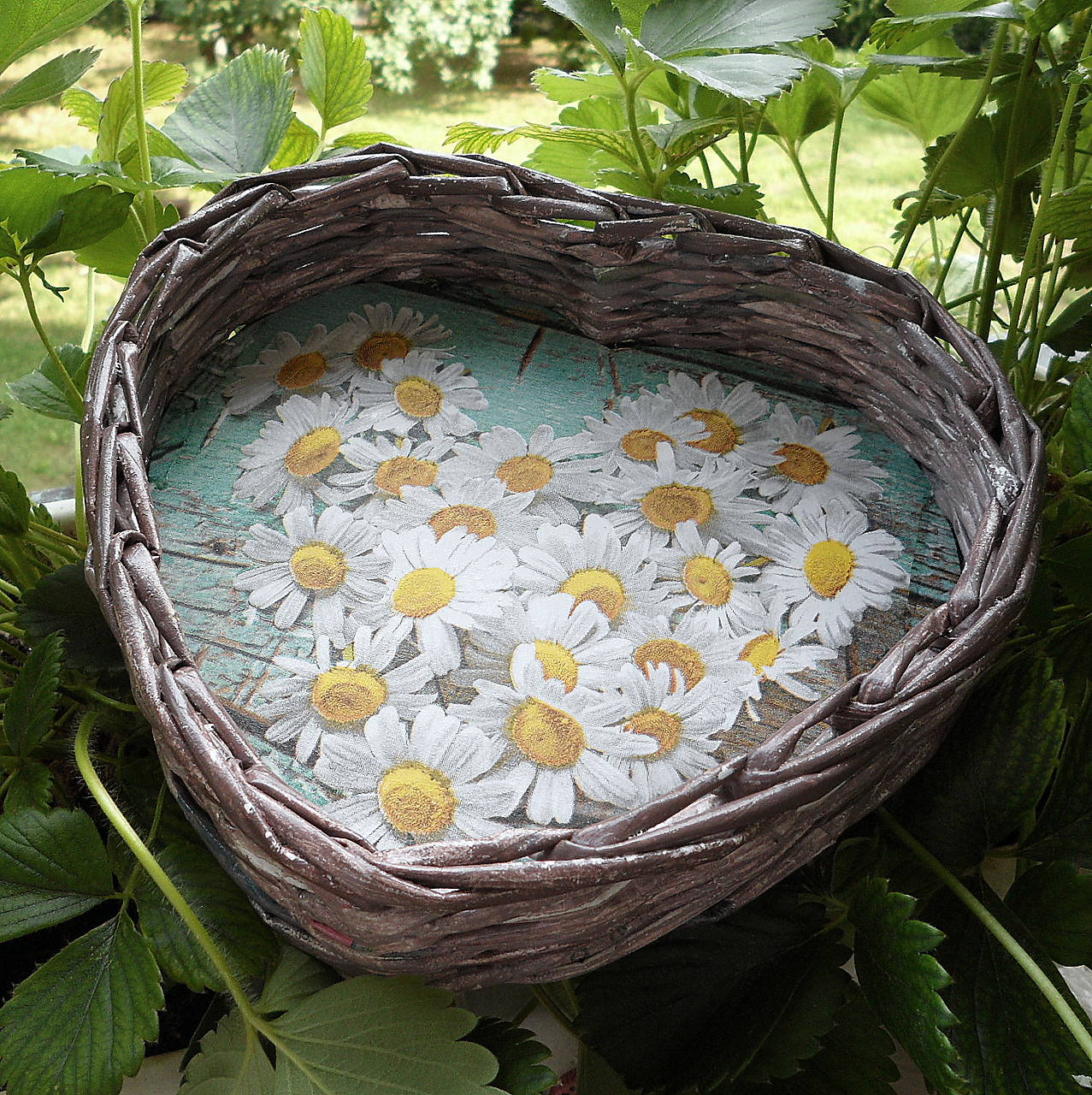 Košík-srdiečko  (margarétky)