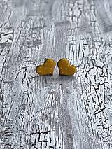 Náušnice - maľované bodkované srdiečka (PiDi žlté) - 10841506_