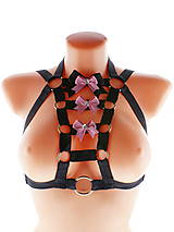 Spodná bielizeň - čierný postroj bielizeň pastel gothic postroj na telo body harness lingerie a4 - 10847096_