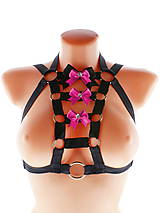 Spodná bielizeň - čierný postroj bielizeň pastel gothic postroj na telo body harness lingerie a7 - 10847195_