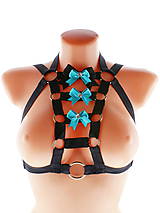 Spodná bielizeň - čierný postroj bielizeň pastel gothic postroj na telo body harness lingerie a8 (Bordová) - 10847233_