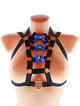 Spodná bielizeň - čierný postroj bielizeň pastel gothic postroj na telo body harness lingerie a8 (Bordová) - 10847234_