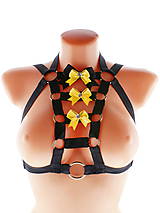 Spodná bielizeň - čierný postroj bielizeň pastel gothic postroj na telo body harness lingerie a8 (Bordová) - 10847241_