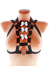Spodná bielizeň - čierný postroj bielizeň pastel gothic postroj na telo body harness lingerie a8 (Bordová) - 10847245_
