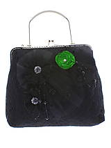 Kabelky - spoločenská dámska kabelka čipkovaná čierna, burleskní kabelka, gothic kabelka X5 (Modrá) - 10847688_