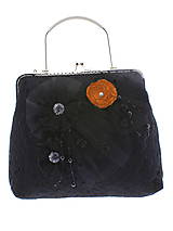 Kabelky - spoločenská dámska kabelka čipkovaná čierna, burleskní kabelka, gothic kabelka X5 (Modrá) - 10847691_