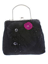 Kabelky - spoločenská dámska kabelka čipkovaná čierna, burleskní kabelka, gothic kabelka X5 (Modrá) - 10847693_