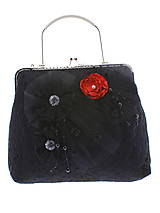 Kabelky - spoločenská dámska kabelka čipkovaná čierna, burleskní kabelka, gothic kabelka X5 - 10847694_
