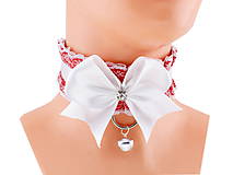 Náhrdelníky - Obojok čipkový, obojok saténový, kitten play collar, pet play collar, ddlg collar P2 - 10847941_