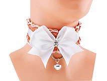 Náhrdelníky - Obojok čipkový, obojok saténový, kitten play collar, pet play collar, ddlg collar P4 - 10847989_