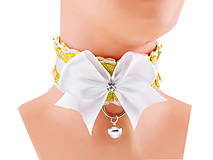 Náhrdelníky - Obojok čipkový, obojok saténový, kitten play collar, pet play collar, ddlg collar P5 - 10847999_