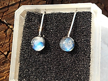 Náušnice - earrings little with moonstones-in silver - 10848768_