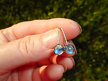 Náušnice - earrings little with moonstones-in silver - 10848785_