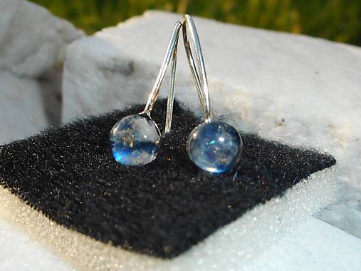 earrings little with moonstones-in silver