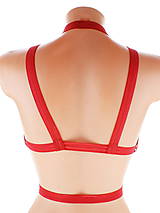 Spodná bielizeň - Červený postroj bielizeň otvorená podprsenka pastel gothic postroj na telo body harness lingerie Z7 (Ružová) - 10851260_