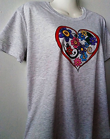 Topy, tričká, tielka - Srdce - tričko ručne maľované - 10851252_