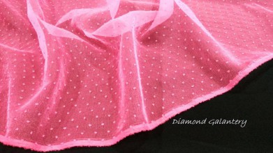 Textil - Tyl guličky biele - cena za 10 centimetrov (Tyl guličky ružové - cena za 10 centimetrov) - 10850340_