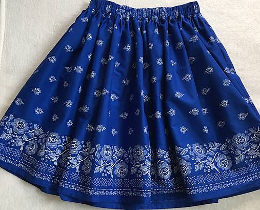 Dievčenská folklórna suknička (Modrá)