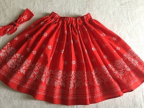 Detské oblečenie - Dievčenská folklórna suknička (Červená) - 10851016_