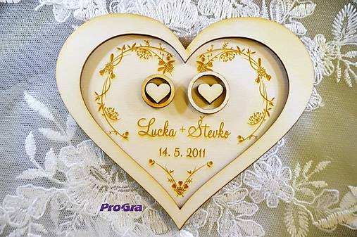 Prstene - Srdiečko - Tanierik na obrúčky - 10852802_