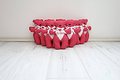 Darčeky pre svadobčanov - Macko s menom...červeno-biela - 10851849_