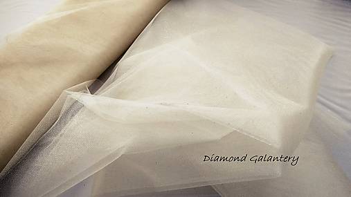 Textil - Tyl s leskom - hnedo zlatá (Smotanová) - 10856629_
