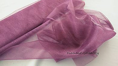 Textil - Tyl s leskom - hnedo zlatá (Fialová) - 10856641_