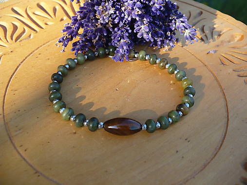 Náramky - náramok z Jadeitu,Hematitu,Achátu - 10856398_