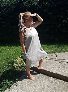 Šaty - Tielkové ľanové šaty - 10856540_
