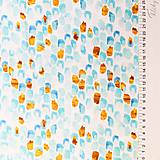 Textil - bavlnený úplet Modro-hnedé machuľky, šírka 160 cm - 10859490_