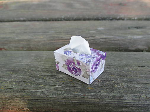  - Mini vreckovky pre Barbie (biela s fialovými kvetmi) - 10858958_