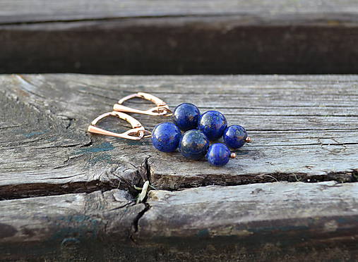 Pozlátené Ag náušnice Lapis Lazuli