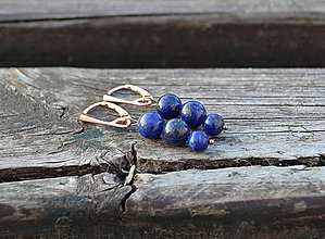 Náušnice - Pozlátené Ag náušnice Lapis Lazuli - 10859092_