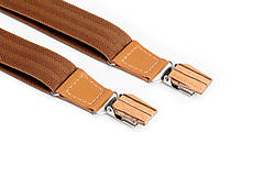 Pánske doplnky - Traky Cognac Suspenders - 10861634_