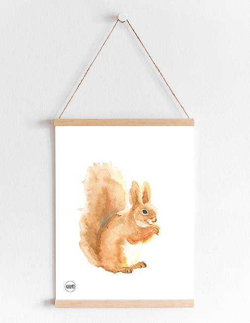 Kresby - Art Print - veverička - 10865079_