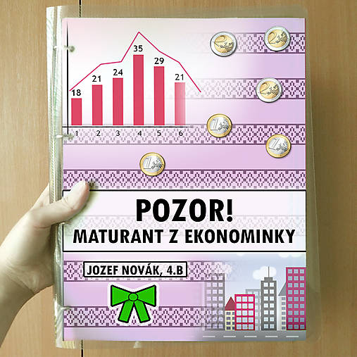 Papiernictvo - Pozor! Maturant z ekonomiky (zakladač) (folk pruhy) - 10863831_