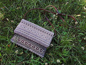 Veľké tašky - Tašky s folk motīvom (Cross body 35×28×22 cm-hnedá) - 10865271_