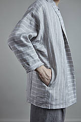 Pánske oblečenie - ľanový kabátik AKIRA pánský - zľava - 10866008_