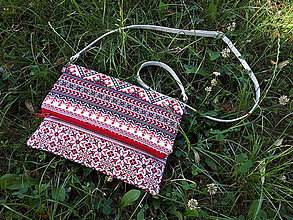Veľké tašky - Tašky s folk motīvom (Cross body 35×28×22 cm -červená) - 10867266_